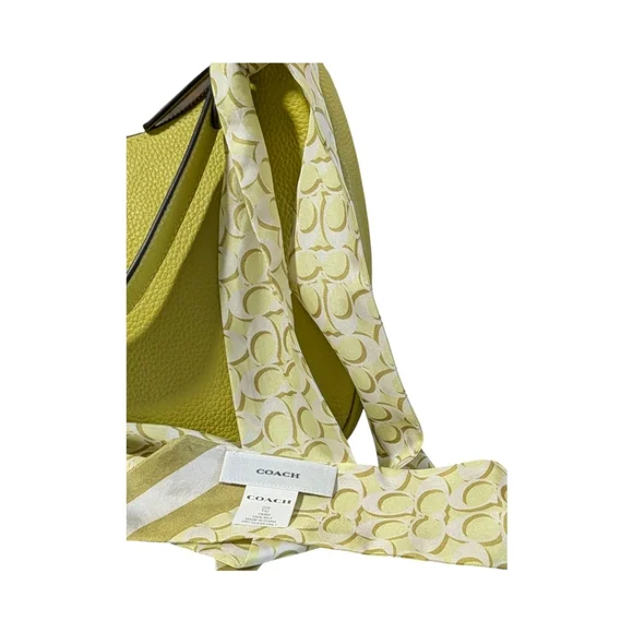 NWT Coach khaki Key Lime Terry Hobo Bag Crossbody strap vintage silk scarf set - Picture 3 of 8